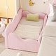 preview thumbnail 3 of 11, Upholstered Toddler Bed with Cloud Design and Safety Guardrails