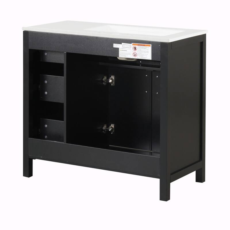 36" Bathroom Vanity with Sink Top, Cabinet with Two Doors and Three Drawers