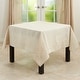 preview thumbnail 6 of 4, Embroidered Swirl Design Natural Linen Blend Tablecloth