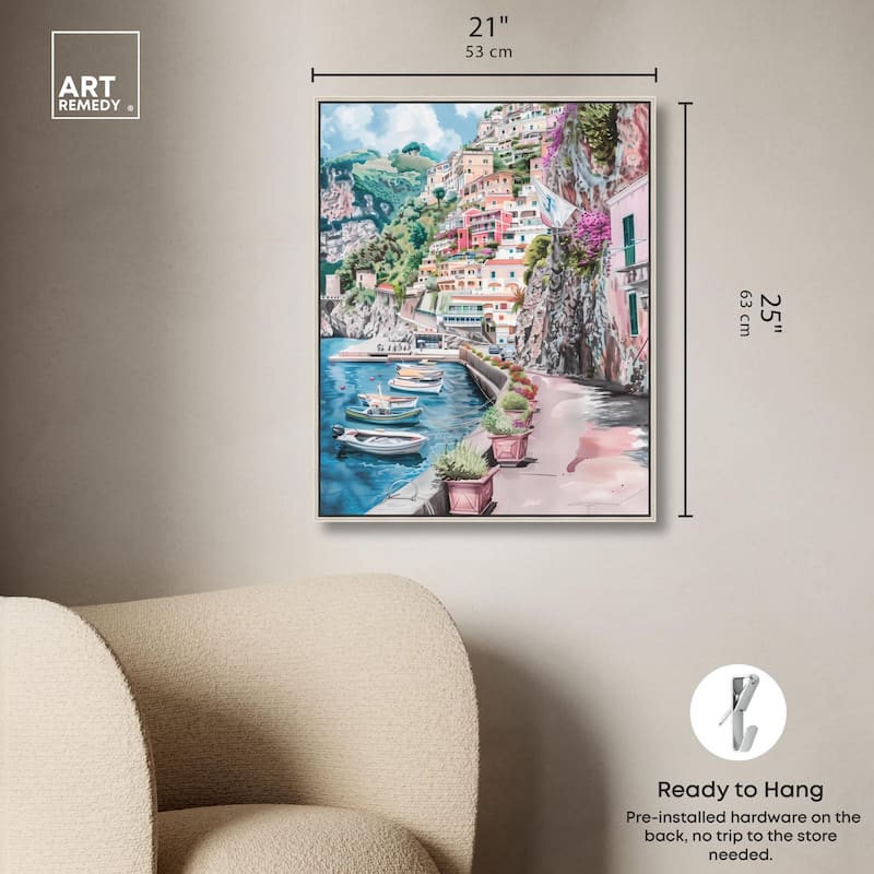 Lush Coastal Villa Entrance Canvas by Art Remedy