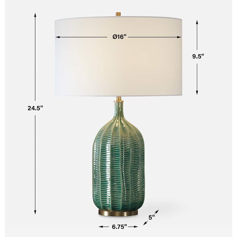 Uttermost Bixby Green Table Lamp - 24.5" H X 16" W X 16" D