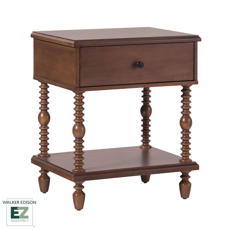 Walker Edison Easy Assembly Solid Wood 1-Drawer Nightstand