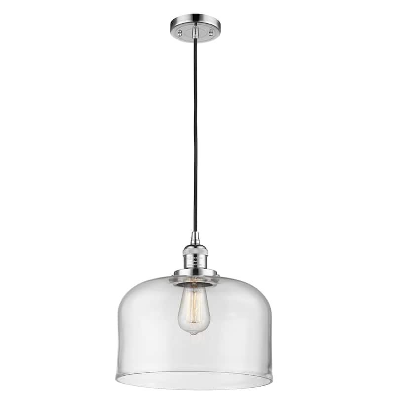 Innovations Lighting Franklin Restoration Bell - 1 Light 12" Cord Hung Mini Pendant - Clear/Polished Chrome