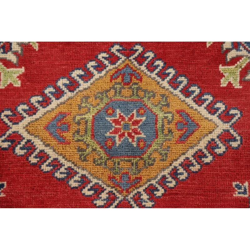 Geometric Kazak Area Rug Wool Carpet - 8'0" x 10'4"
