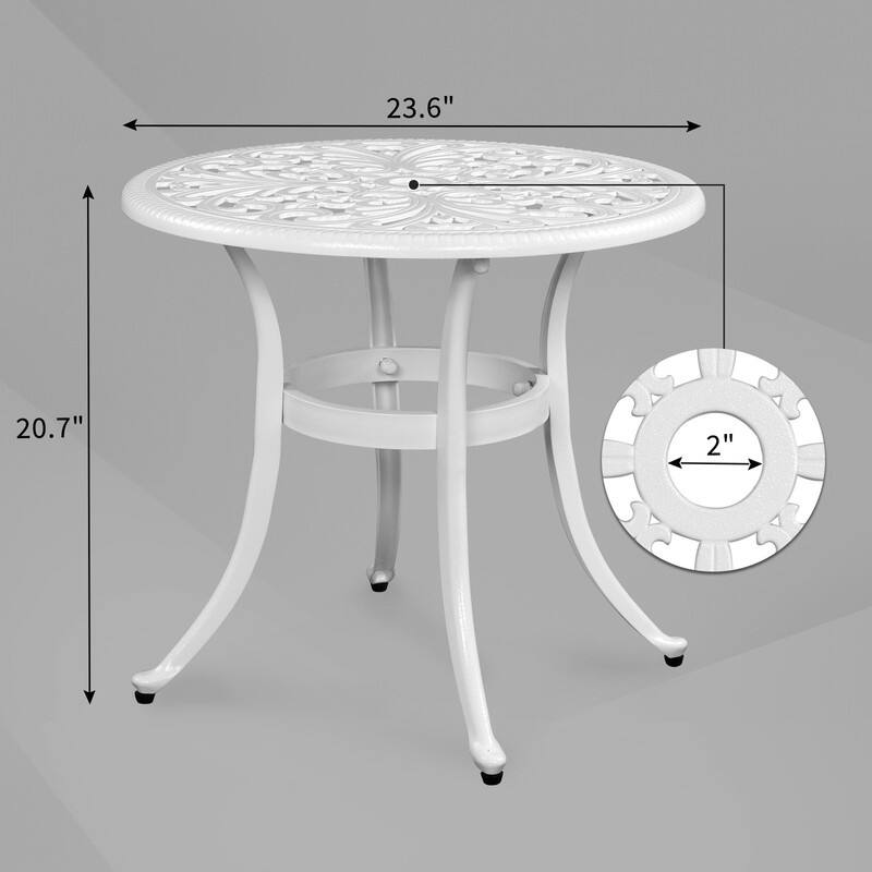 Patio 23.6" Cast Aluminum Dining Table