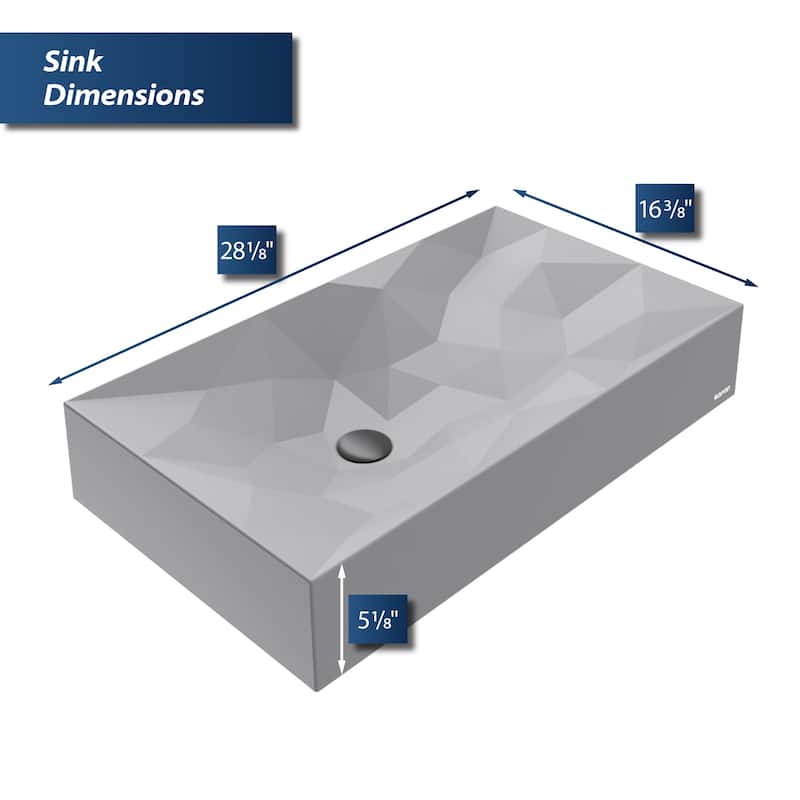 Karran Diamond Quartz 28 inch Bathroom Vessel Sink