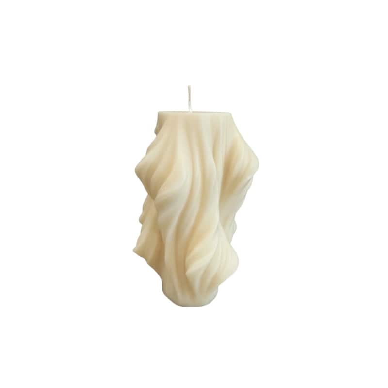 4" White Orchid And Sea Salt Scented Dimensional Twist Candle