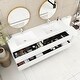 preview thumbnail 80 of 148, Floating Bathroom Vanity with Integrated Resin Top