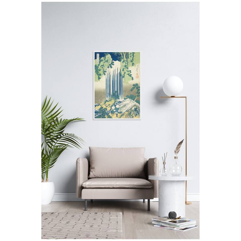 Kate and Laurel Sylvie Katsushika Hokusai Yoro Waterfall in Mino Province 1833 Framed Canvas by The Art Institute of Chicago