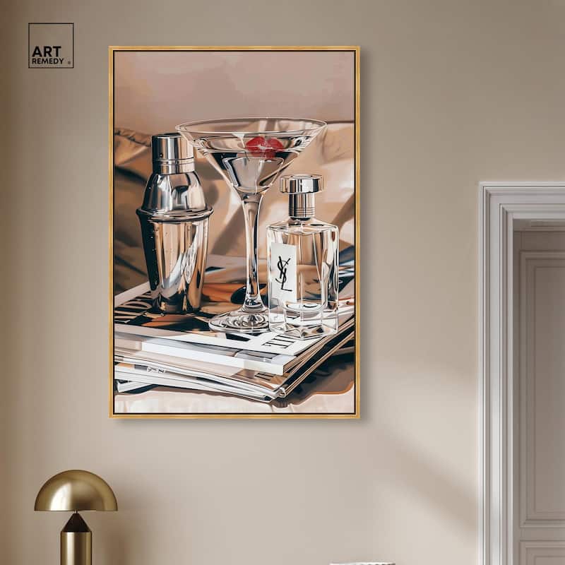 Martini Magazine Stack Canvas by Art Remedy