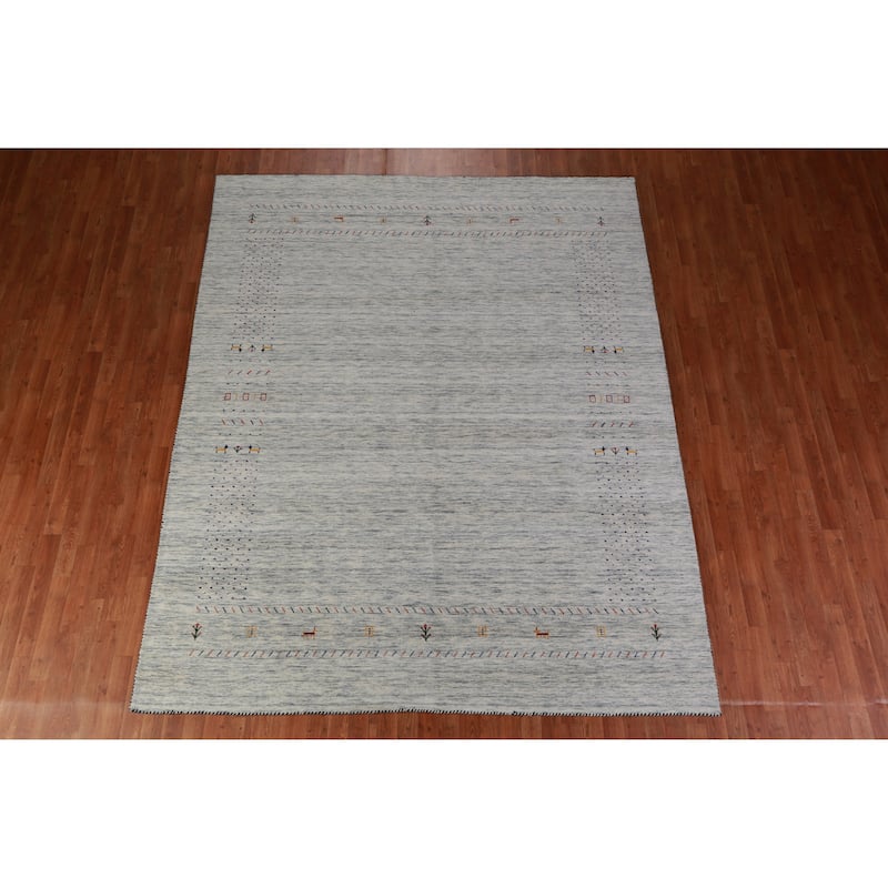 Gabbeh Indian Area Rug Handmade Living Room Wool Carpet - 7'11" x 9'10"