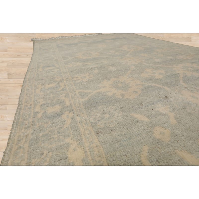 3x5 Ivory Hand Knotted Afghan Transitional Oushak Wool Rug - 3' x 5'
