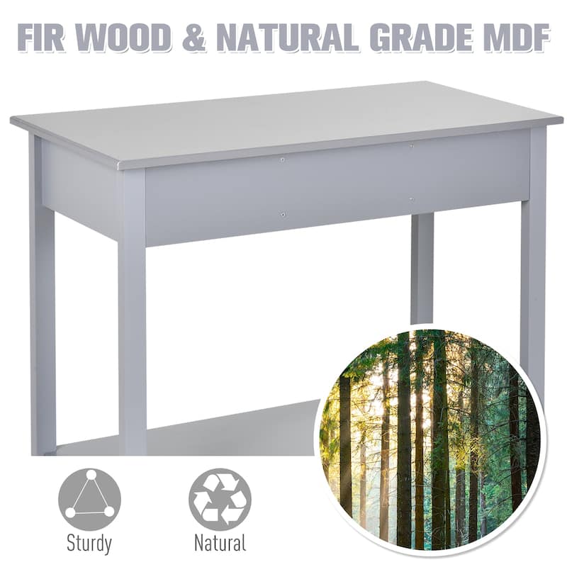 HOMCOM Console Table Industrial Desk with Drawer Bottom Shelf & Large Tabletop for Pictures, Great for the Entryway