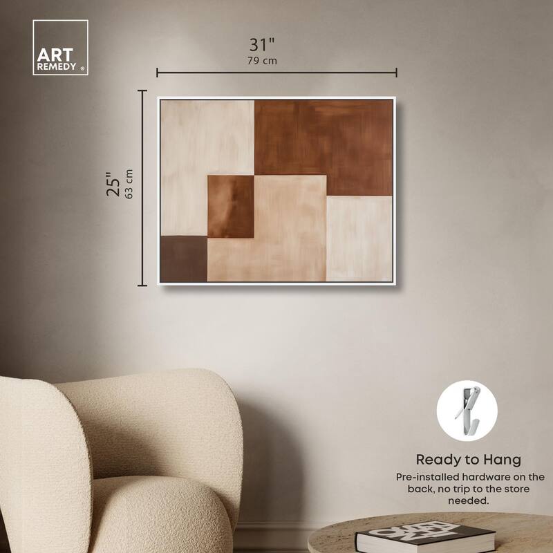 Cream and Brown Panels III Canvas by Art Remedy