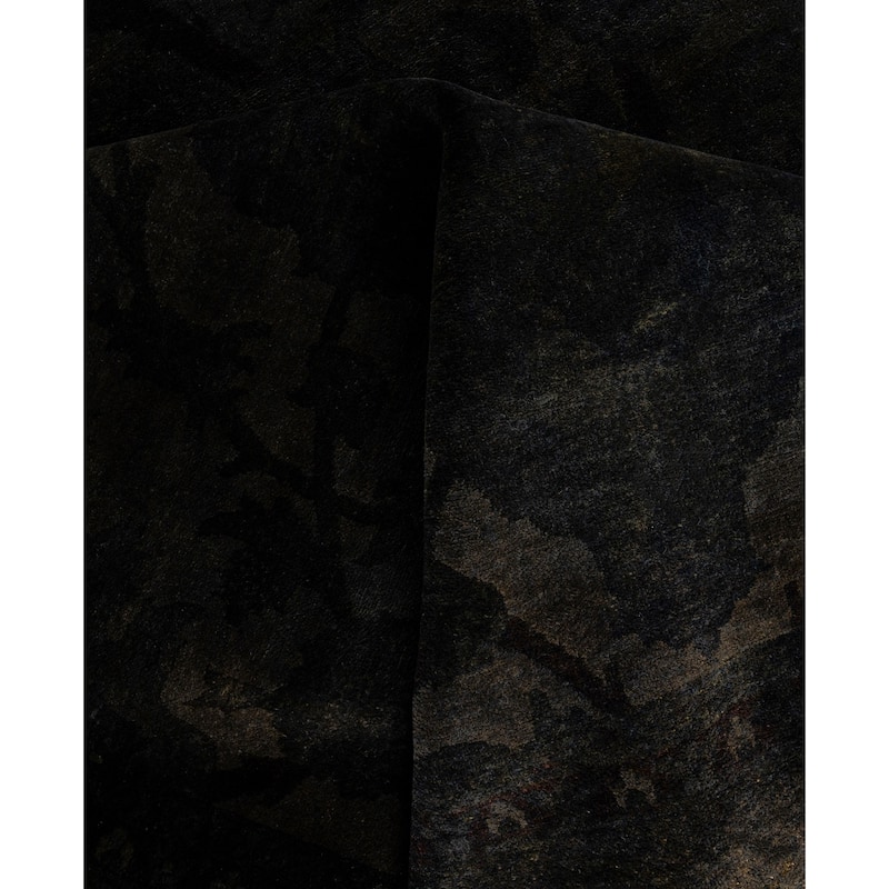 Overdyed One-of-a-Kind Hand-Knotted Area Rug - Black - 10' 0" x 22' 4"