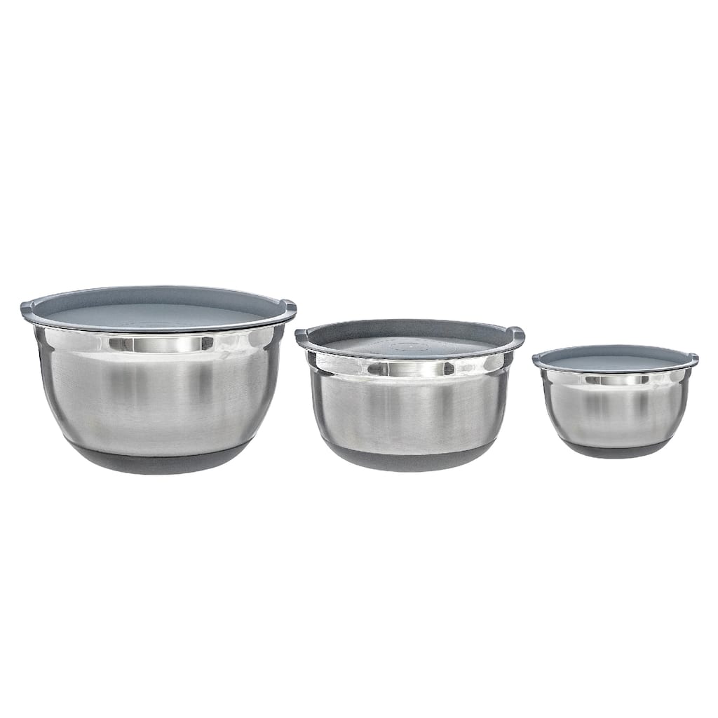German Bowl With Grey Lids And Anti Skid Base