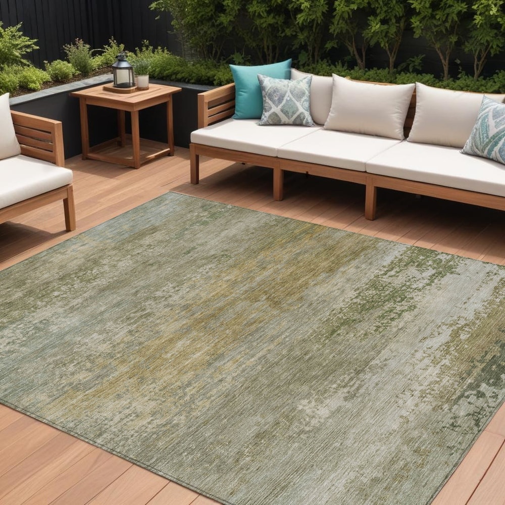 HomeRoots Abstract Transitional Rectangle Outdoor Rug