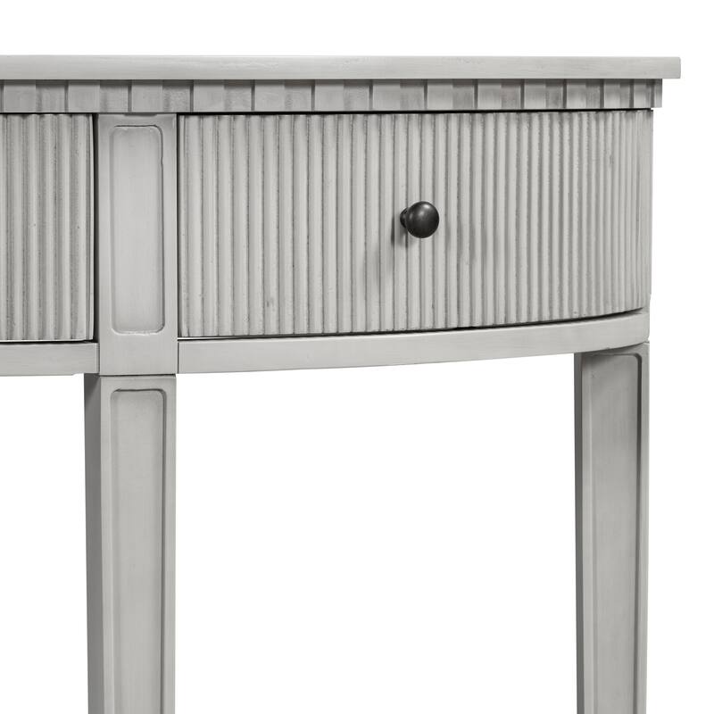 Console Table with Vertical Stripe Drawer Fronts and Four Legs
