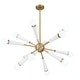 preview thumbnail 4 of 3, Zodiac 12 Light Aged Brass + Matte White Chandelier
