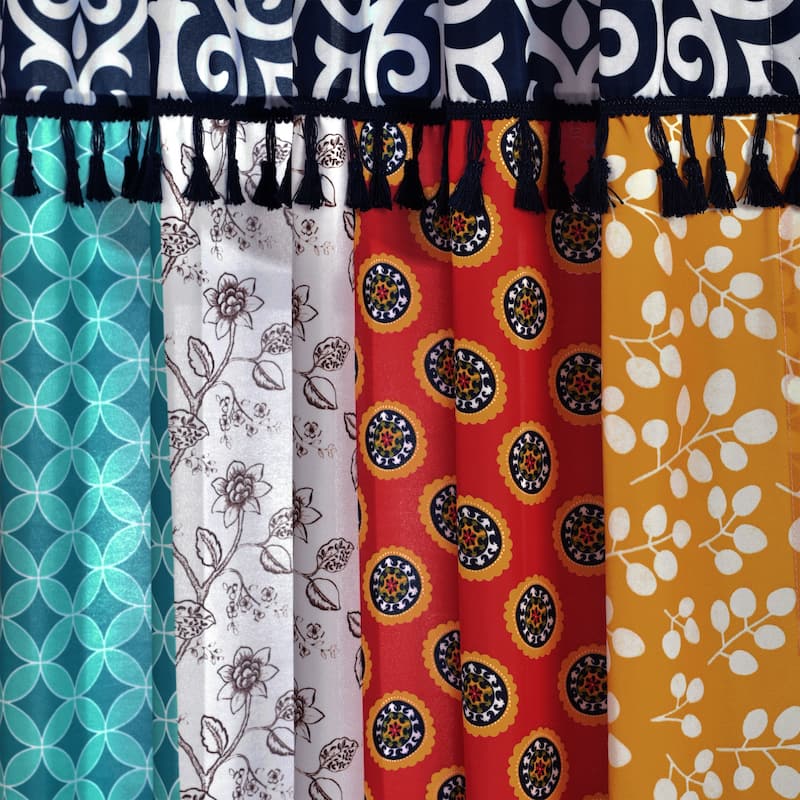 Lush Decor Boho Patch Window Curtain Panel Pair