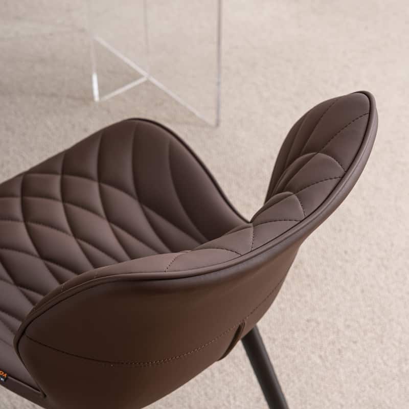 Upholstered Dining Chairs Set of 2, Faux Leather Kitchen Chairs