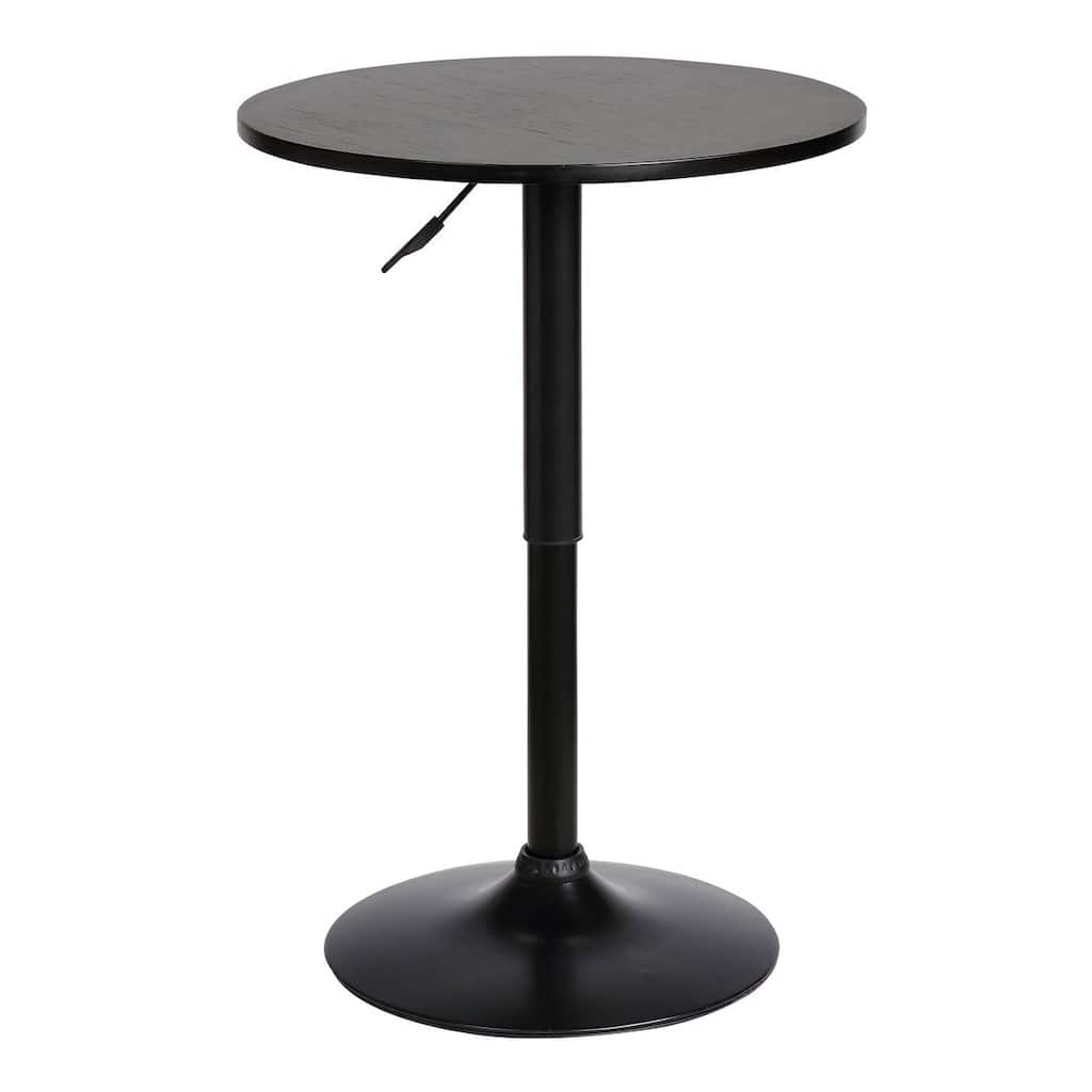 24 Inches Round Adjustable Pub Table with Metal Base - 33 H x 24 W x 24 L Inches
