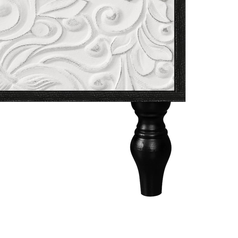 63" Accent TV Stand with Carved Doors & Wood Legs for Living Room