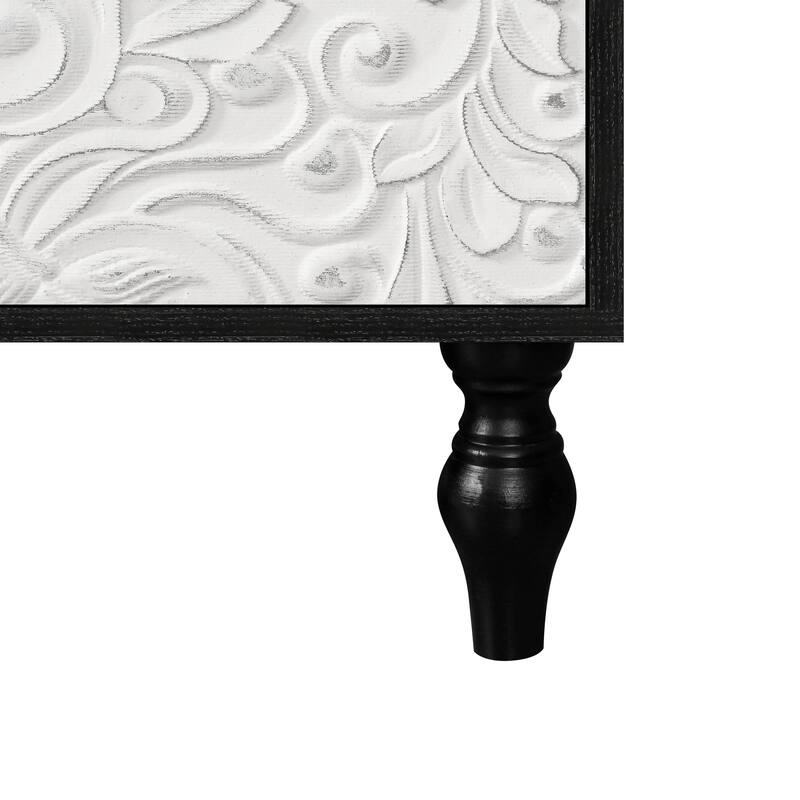 Carved Doors Storage Cabinet Buffet Sideboard Console Table, Black White