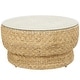 preview thumbnail 9 of 15, Rattan and Seagrass Handmade Woven Tapered Coffee Table or Accent Table with Glass Top - Brown - Roche River Decor - 20"W, 24"H Brown - Coffee Table  37"W, 19"H
