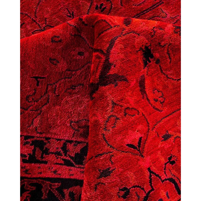 Overdyed, One-of-a-Kind Hand-Knotted Area Rug - Orange - 8' 3" x 10' 4"