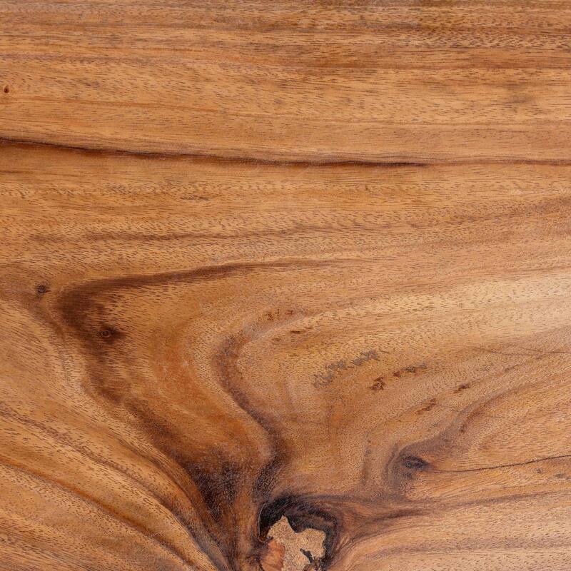 Lin Suar Wood Dining Set - Handcrafted Rectangular Solid Wood Table with Seating, Rustic Modern Kitchen or Dining Room Set