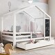 preview thumbnail 16 of 18, Full House Bed with Blackboard and Drawers , Versatile Assembly Options, Storage Space, and Creative Design