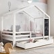 preview thumbnail 14 of 18, Twin Size House Bed with Blackboard and Drawers,Two assembly options and Multiple Storage Functions