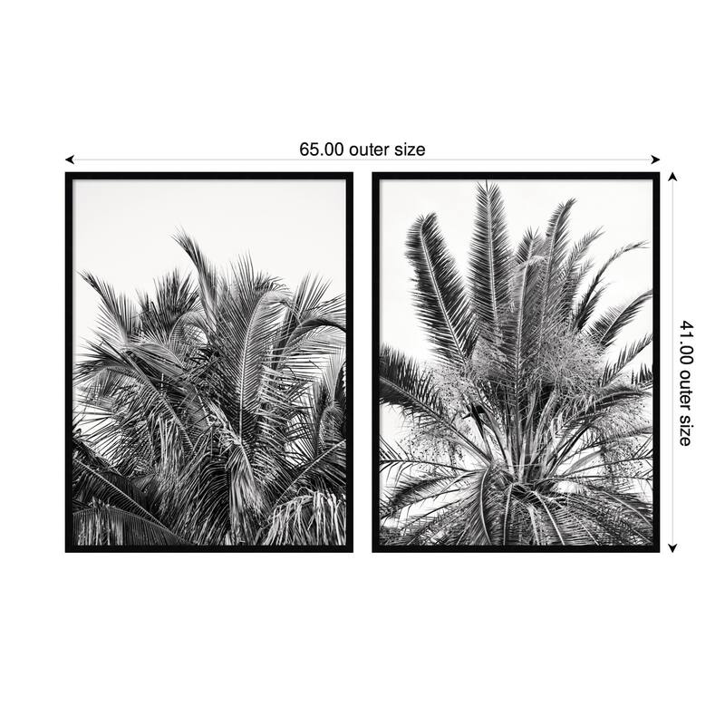 Kate and Laurel Palm No. 13 & 15 2 Piece Framed Wall Art Print Set by Alicia Bock