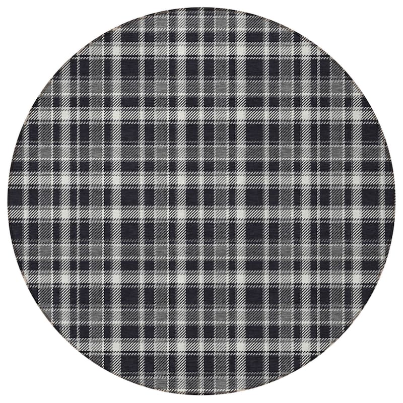 Palo Plaid Weather Resistant Classic Meets Modern Outdoor Rug