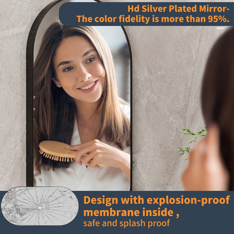 Black Aluminum Frame Art Wall Mirror
