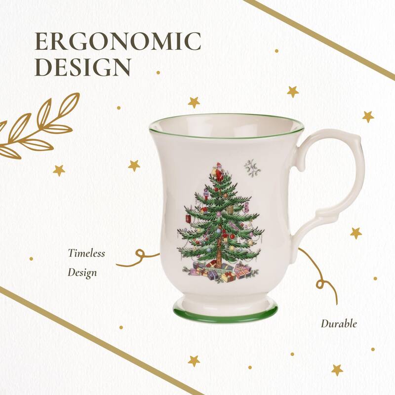 Spode Christmas Tree Romantic Shape Footed Mug