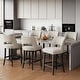 preview thumbnail 44 of 59, Upholstered Counter Height Bar Stools with wood legs for Kitchen Island Dining Room