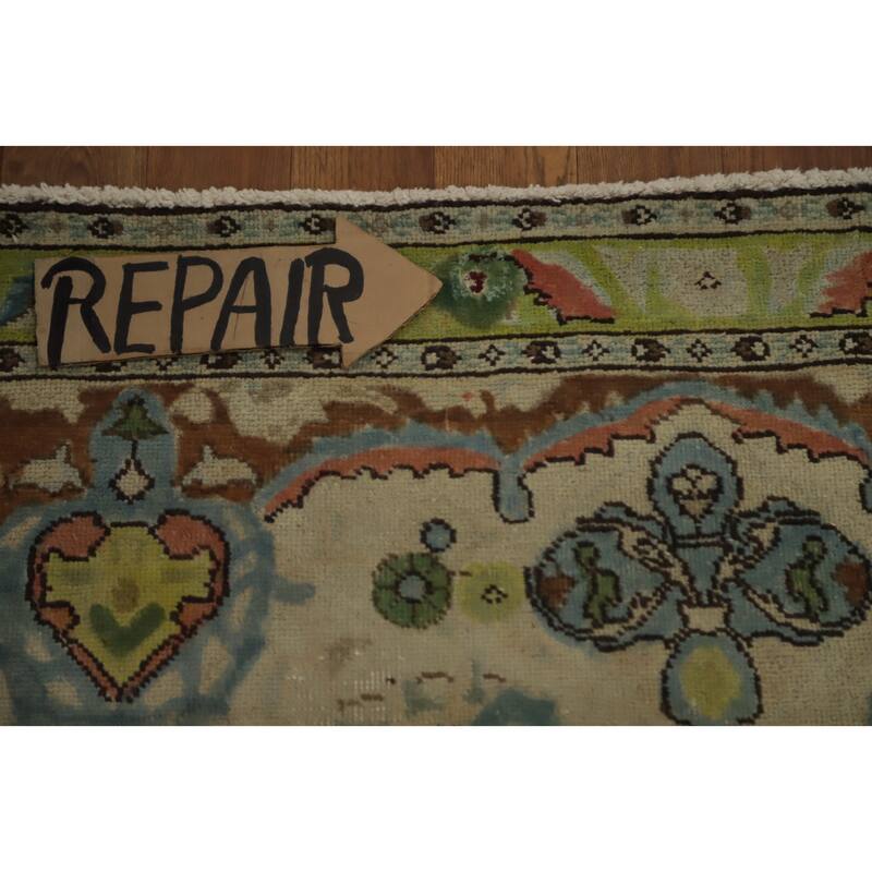 Hand Knotted Oriental 100% Wool Carpet Traditional Floral Oranges & Rust Tabriz Area Rug - 12' 10'' X 9' 9''
