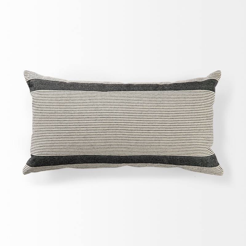 Nancy Beige w/ Black Stripe Detail Decorative Pillow Cover
