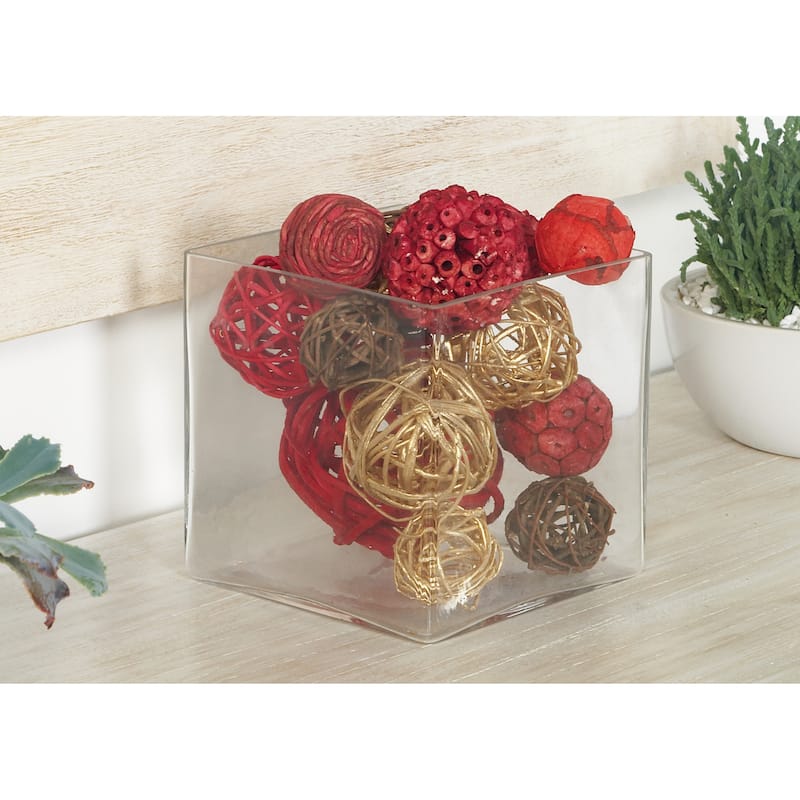 Dried Plant Handmade Orbs & Vase Filler with Varying Designs - Set of 2 Multi Colored - Roche River Decor - 6"W x 6"L x 12"H