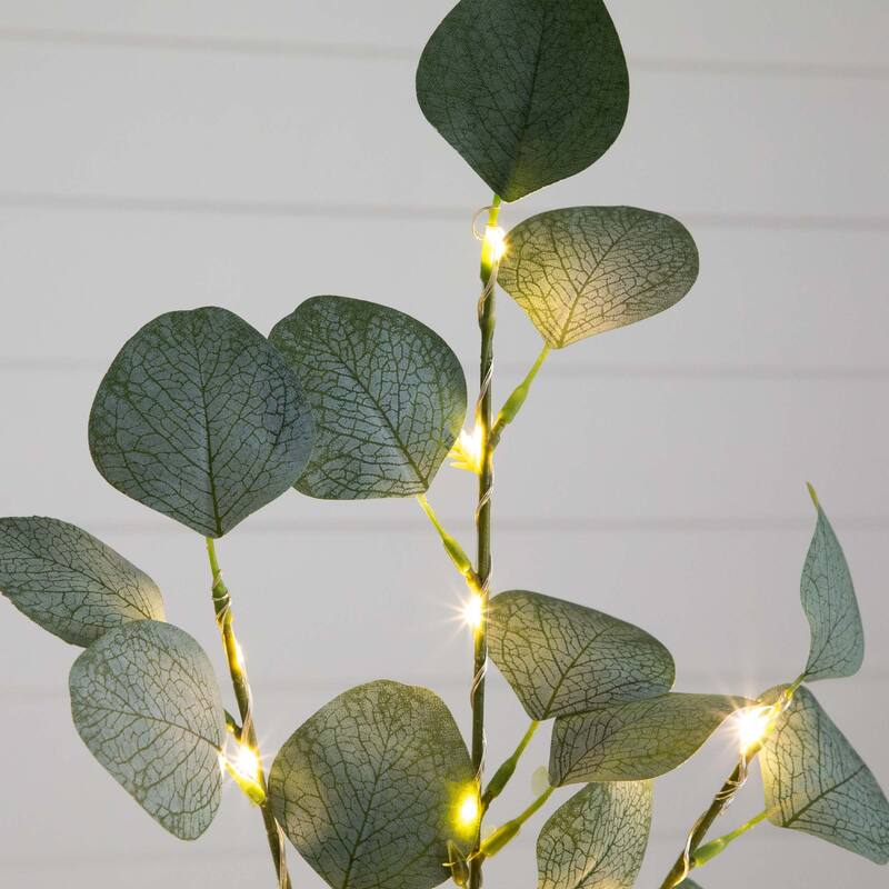 Pre-Lit Eucalyptus Artificial Tree - 2' - Warm White LED Lights