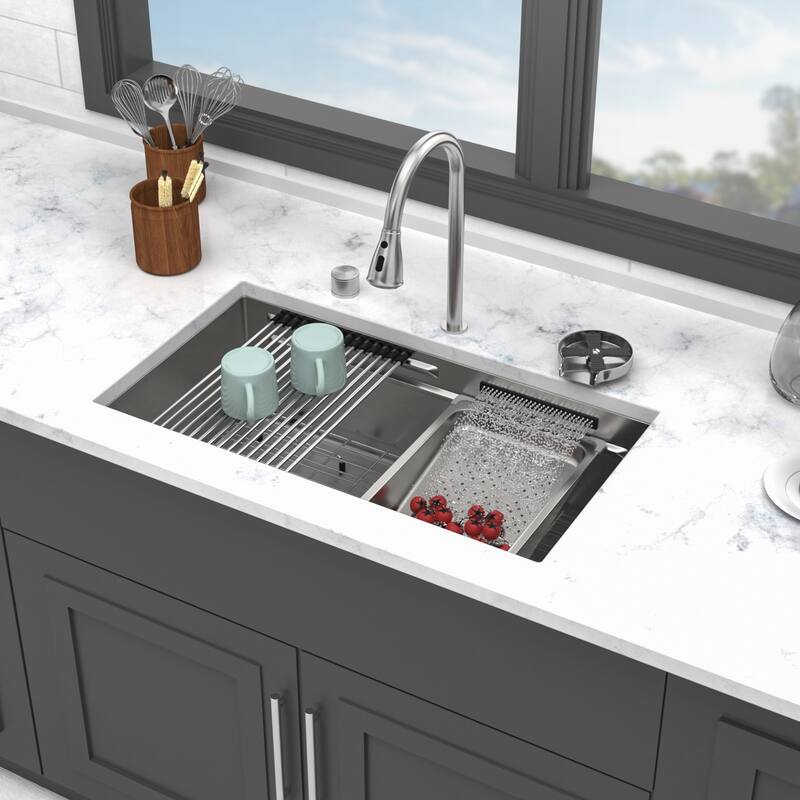 33" Undermount 16 Gauge Single Bowl Stainless Steel Kitchen Sink - 33'' x 16.72'' x 10''