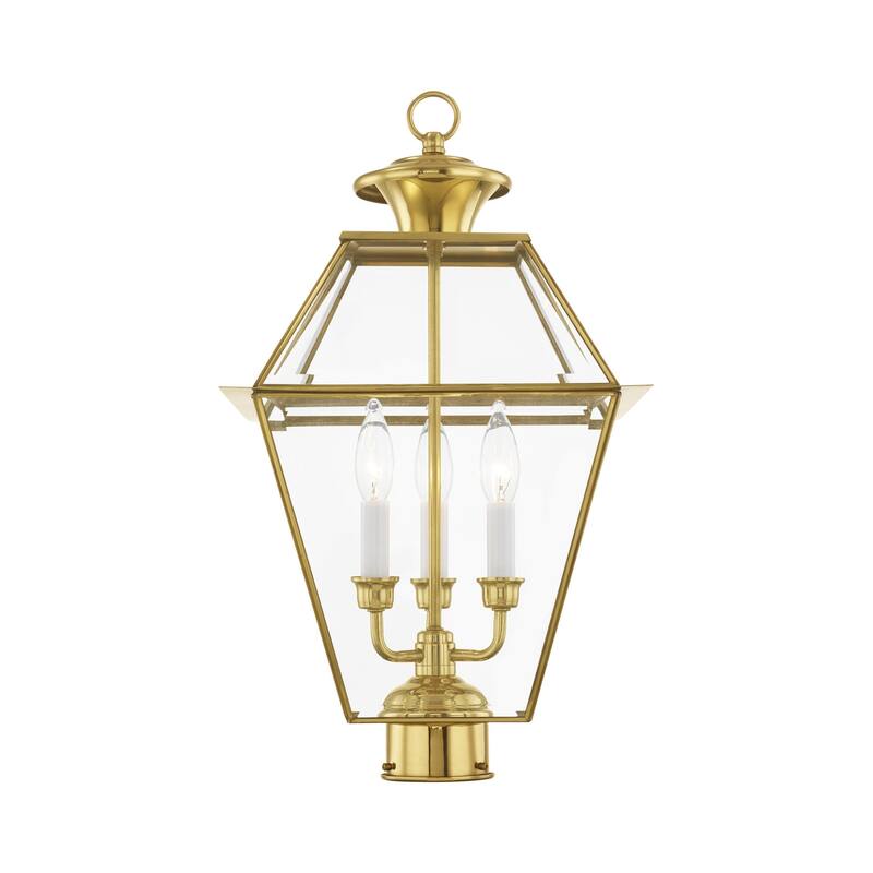 Livex Lighting Westover 3 Light 22" High Outdoor Single Head Post