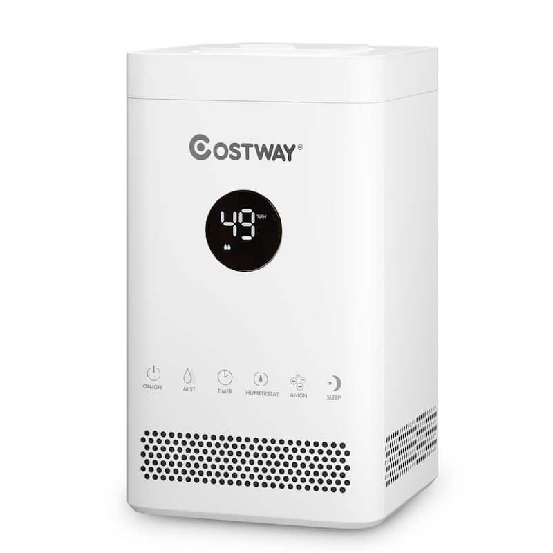 Costway 3.5L Quiet Top Fill Air Humidifier w/ 3-Level Mist Timer Sleep - White