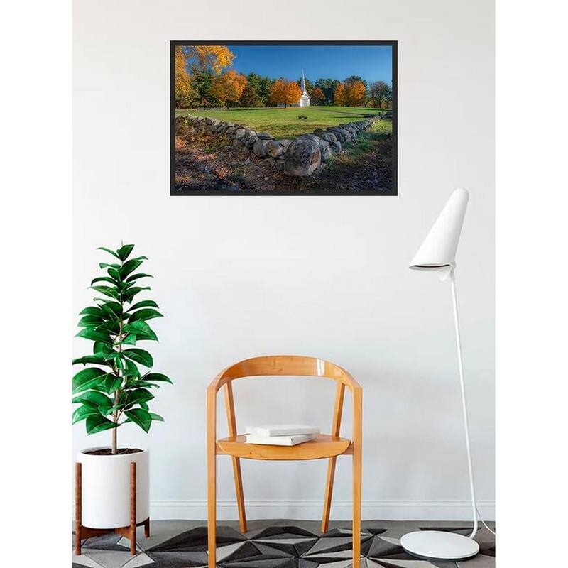 Old Church in The Fall Photography by Wayne Collamore Framed Poster - 24 x 36 Inch