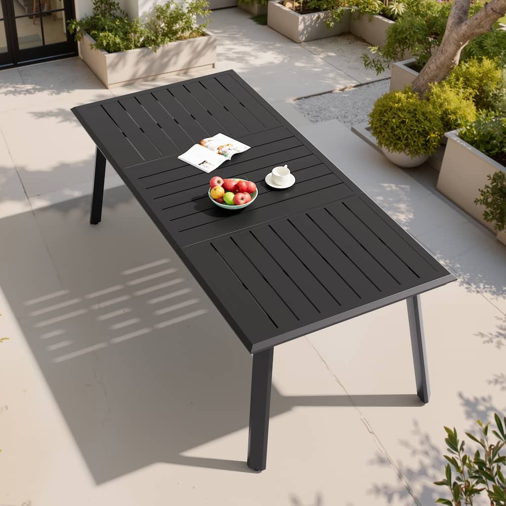 Outdoor Aluminum Dining Table with Umbrella Hole