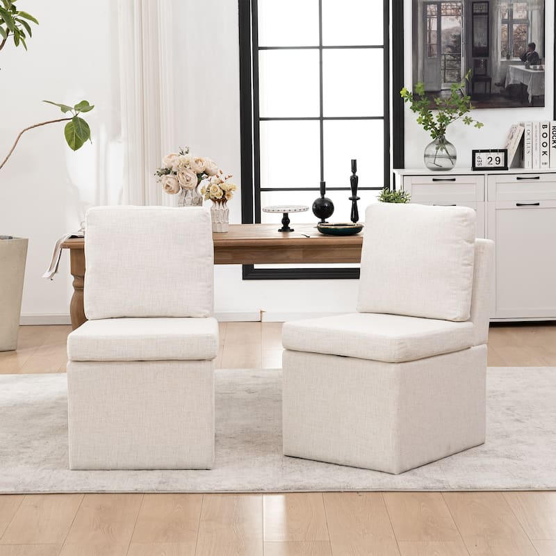 Modern Upholstered Dining Chair with Storage