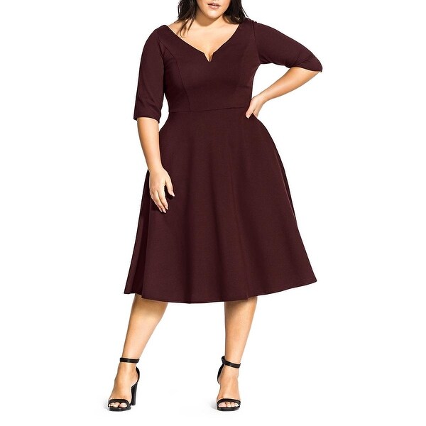 ladies fit and flare midi dresses