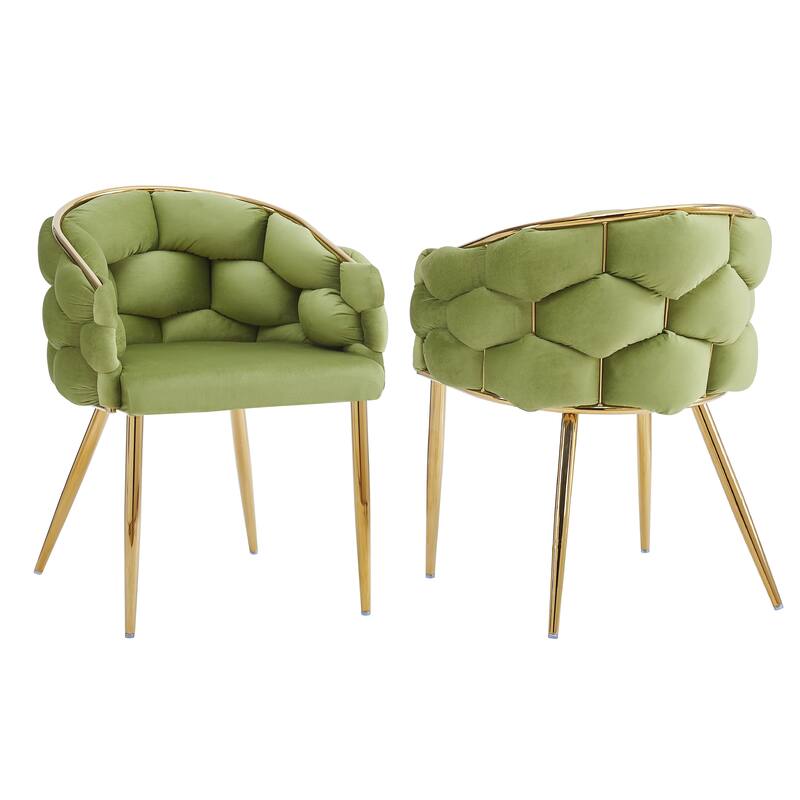 Set of 2 Luxury Accent Chair with Gold Legs